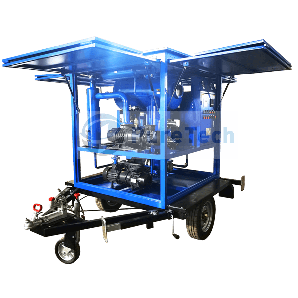 trailer mounted mobile vacuum transformer oil processing machine